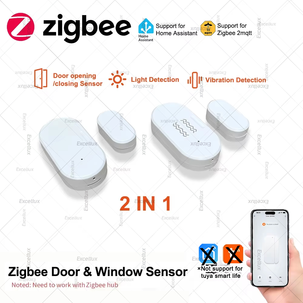 Home Security Tools - Zigbee 3.0 밝기/진동 센서가있는 도어 윈도우