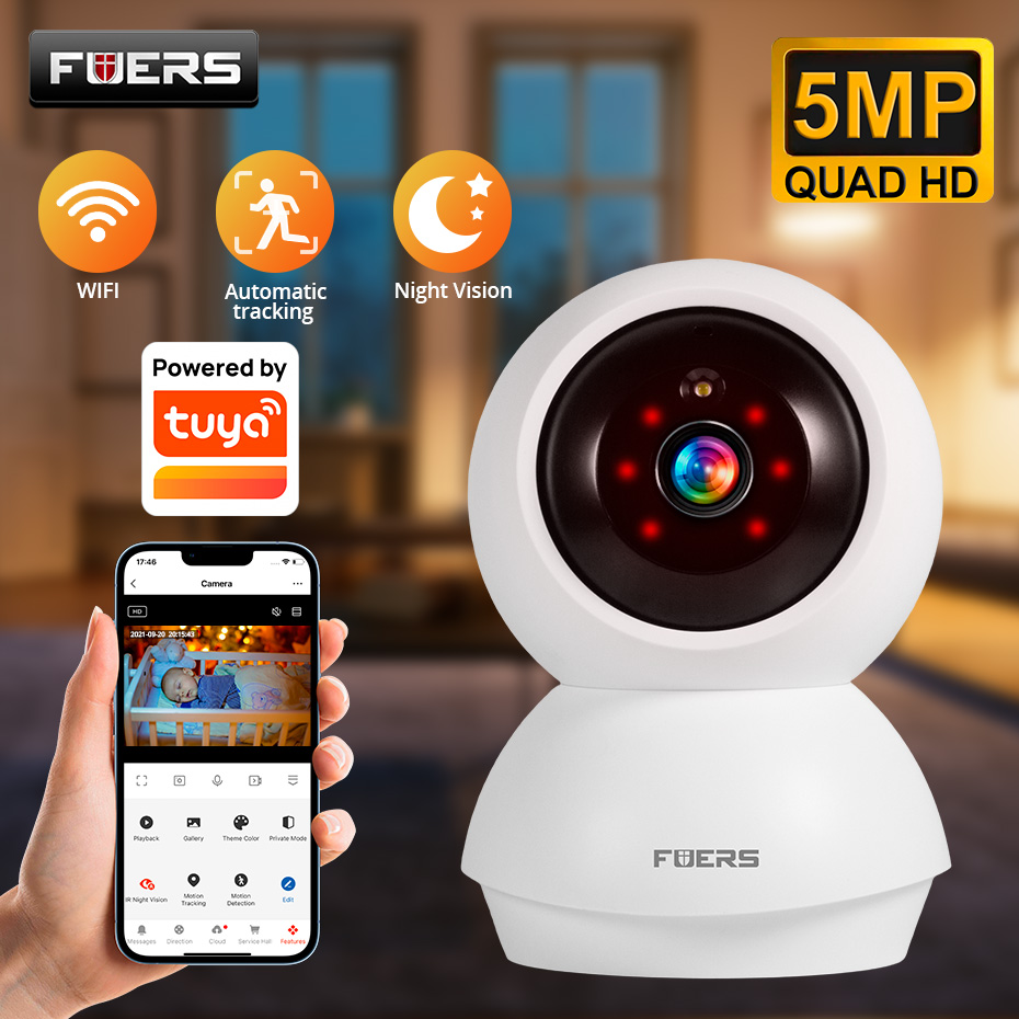 Home Security Xiaomi - 푸어스 5MP WiFi 카메라 가정용 실내