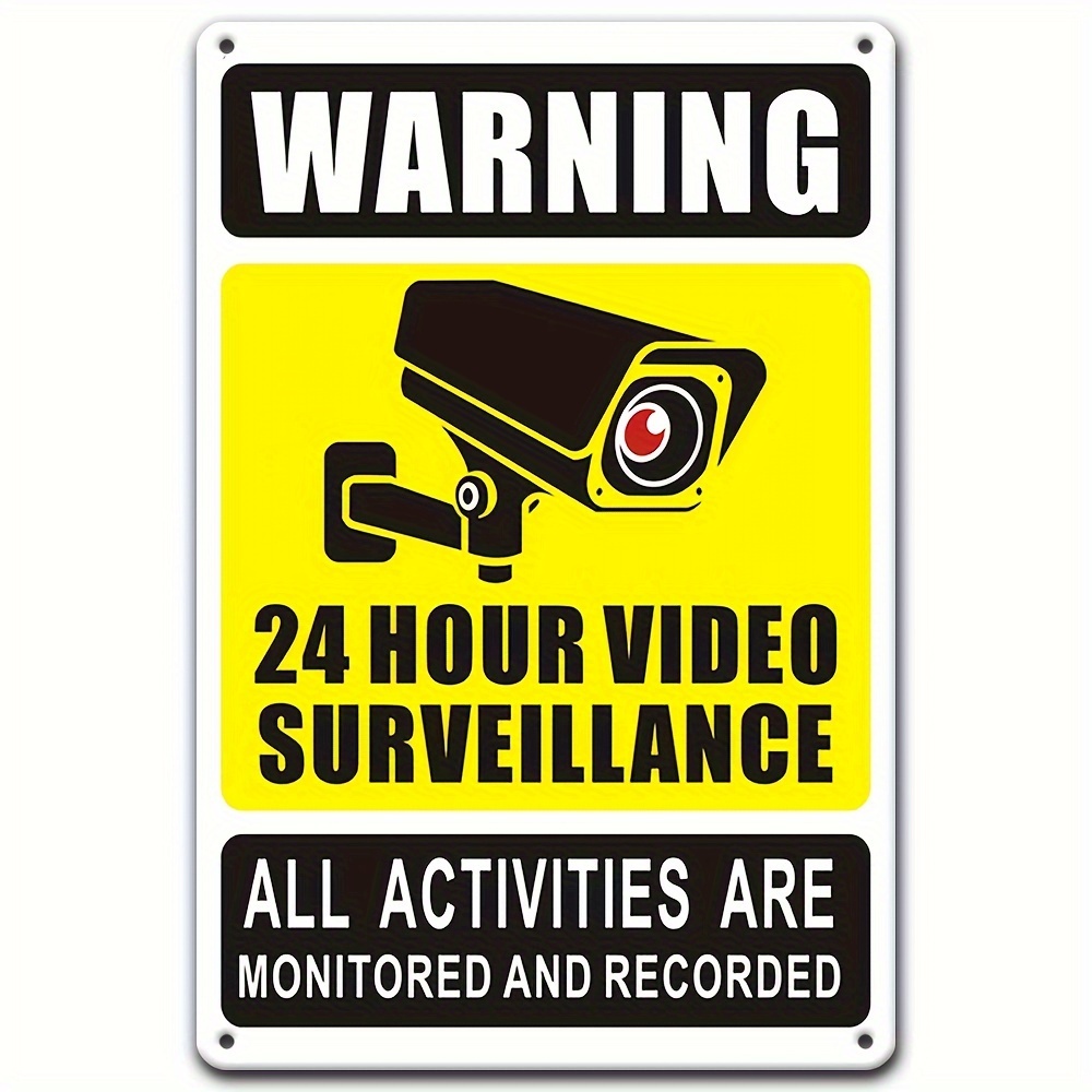 Home Security For Apartments - 24시간 영상 감시 경고 표지판 -