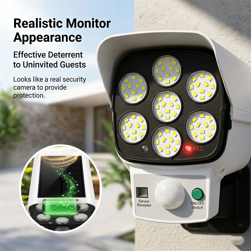 Home Yard Security - 태양광 모션센서 LED 투광등이 있는 가짜
