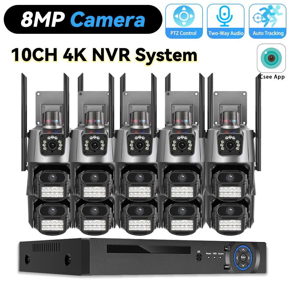 Home Security Video Recording Systems - 10CH POE NVR 8MP 4K PTZ