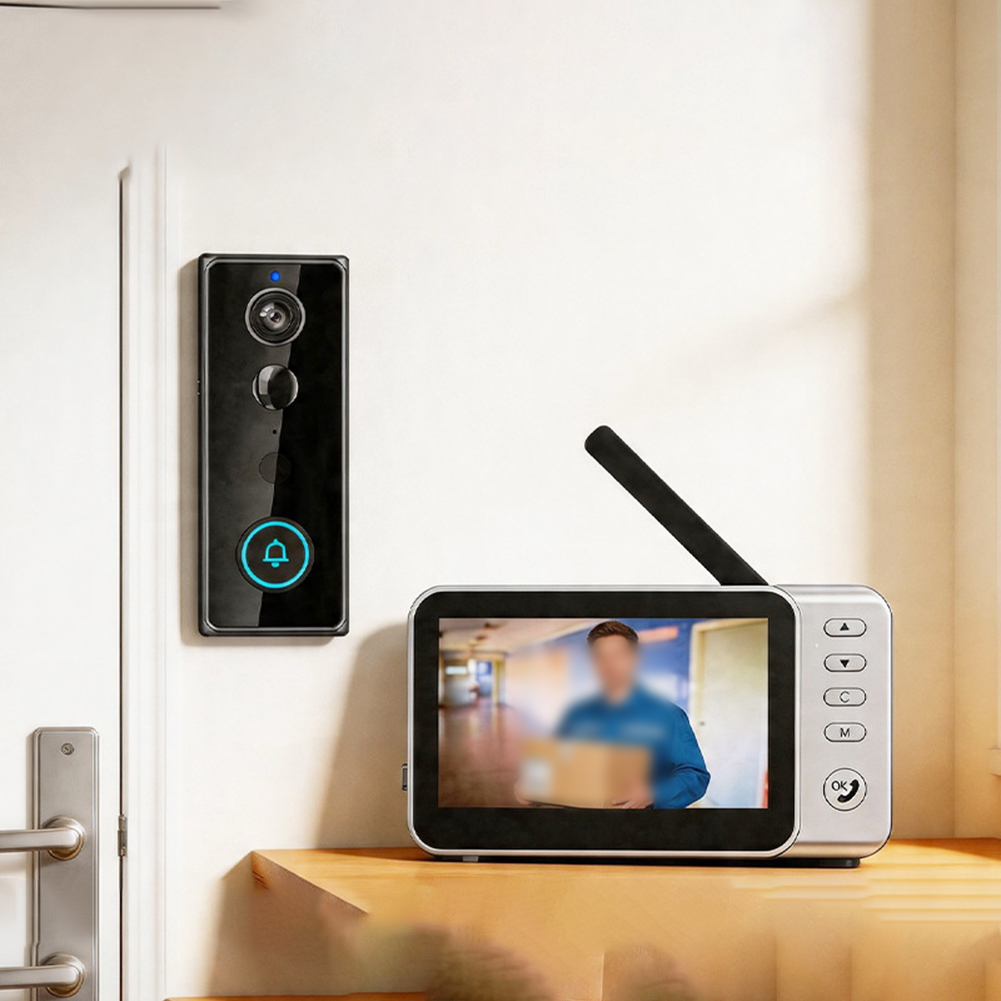 Home Security Video Recording Systems - 4.5인치 스마트 비디오 초인종(4000mAh 배터리 포함)