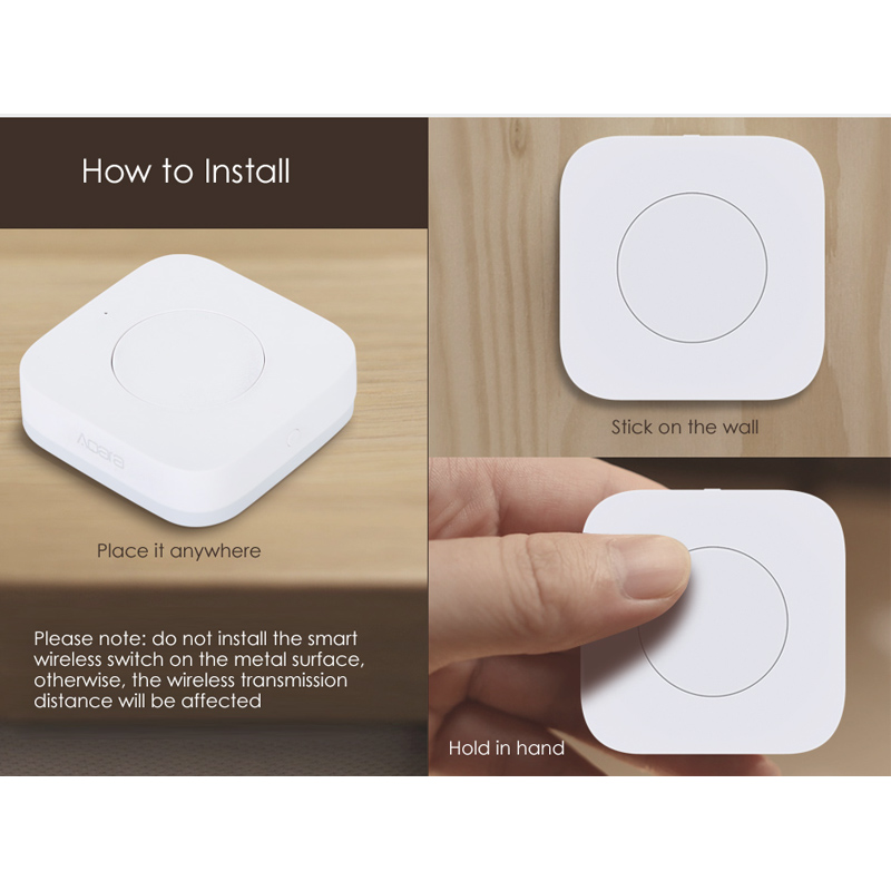 오리지널 아카라 미니 스마트 무선 스위치 지그비 원키  - Home Security Xiaomi 리뷰 및 가격