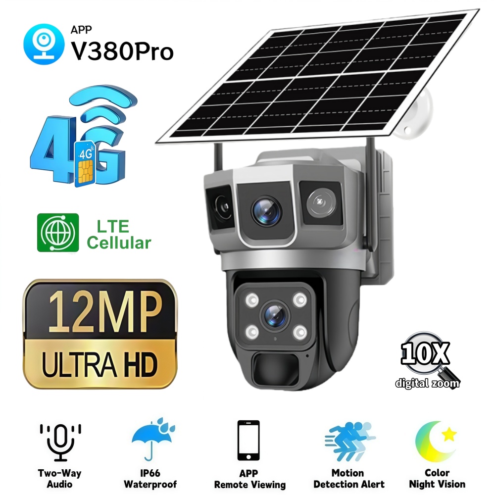 4G 카메라 야외 태양광 감시 카메라 12MP HD 3 - Home Security For Apartments 리뷰 및 가격