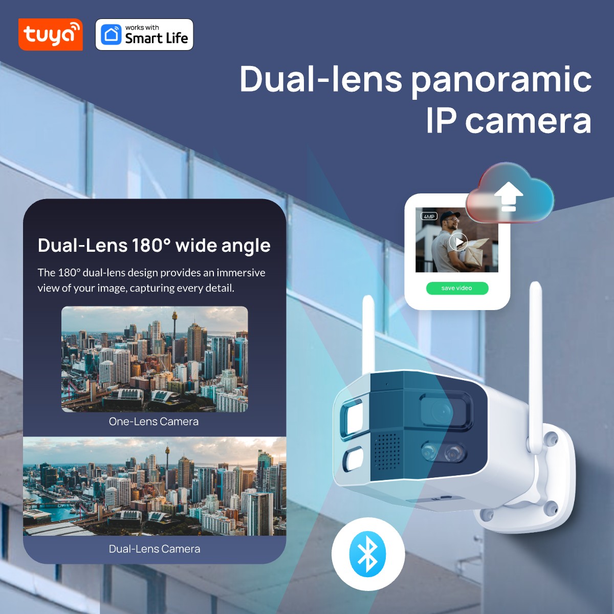 Tuya Smart 4MP 2.5K 듀얼 렌즈 대형 와 - Home Security Camera Xiaomi 리뷰 및 가격