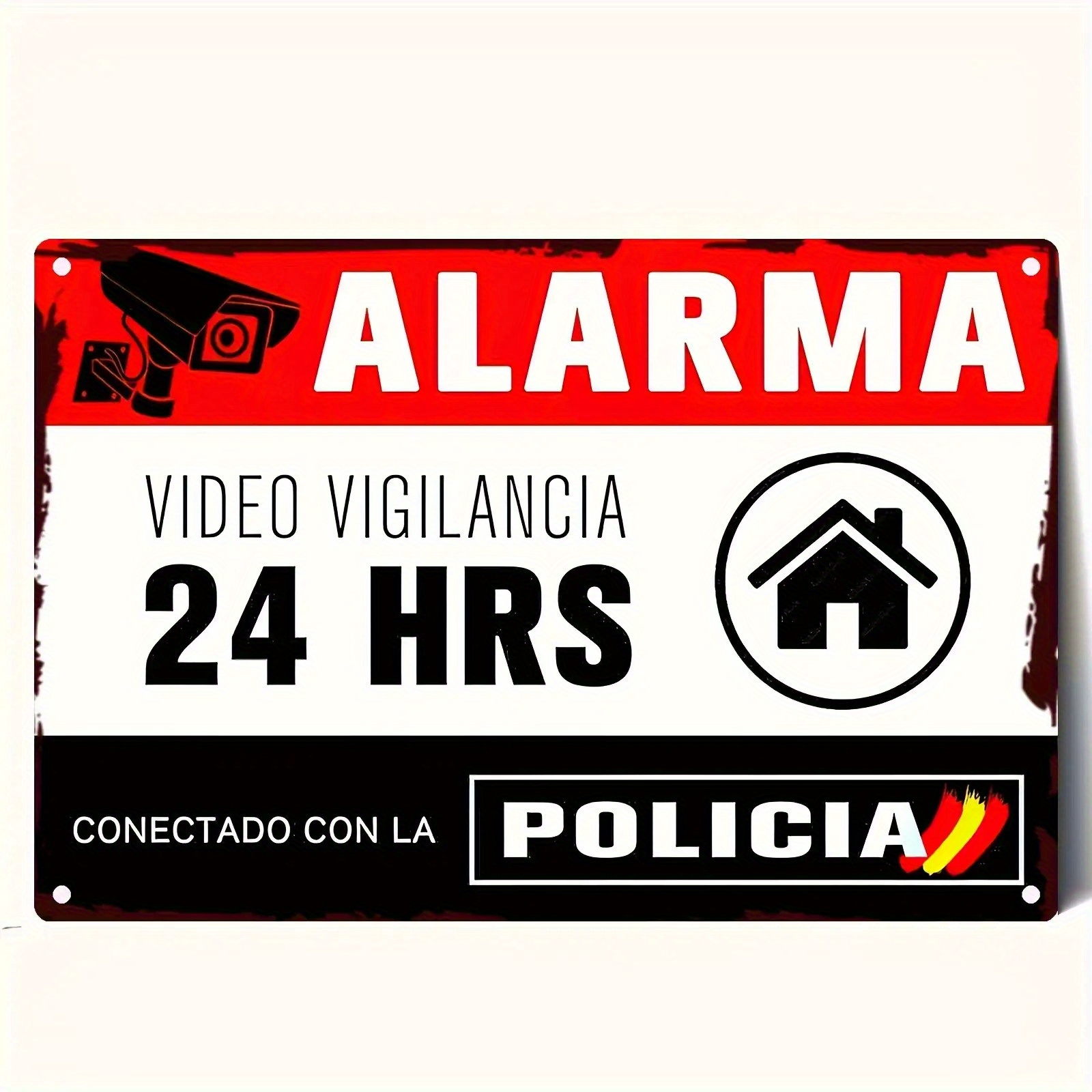 빈티지 스페인어 ALARMA 24시간 비디오 감시 금속 - Home Yard Security 리뷰 및 가격