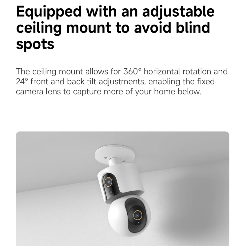 샤오미 스마트 카메라 C500 듀얼 렌즈 버전 4MP  - Home Security Camera Xiaomi 리뷰 및 가격