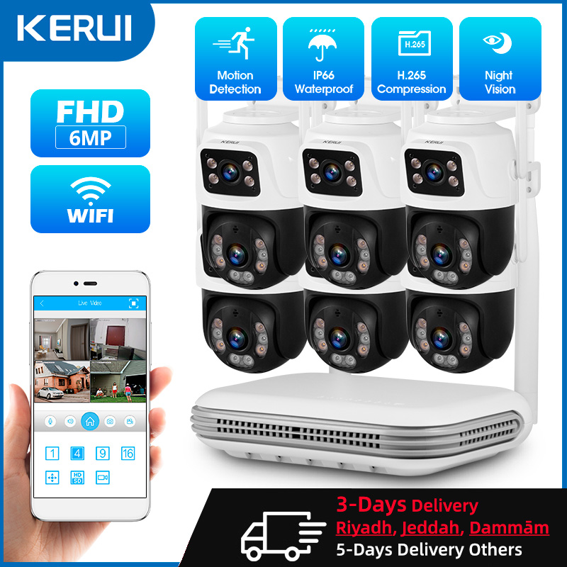KERUI 방수 6MP HD 무선 듀얼 렌즈 PTZ W - Home Security Monitoring Service 리뷰 및 가격