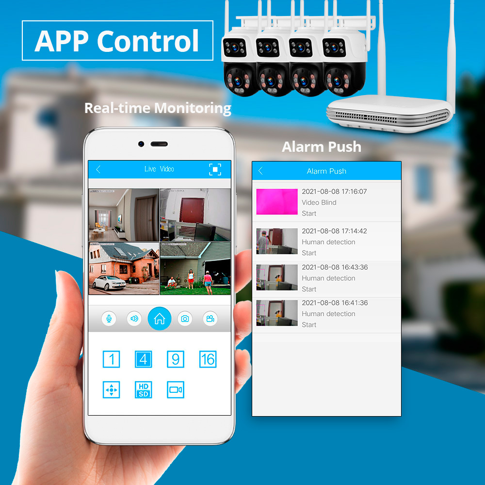 KERUI 방수 6MP HD 무선 듀얼 렌즈 PTZ W - Home Security Monitoring Service 리뷰 및 가격