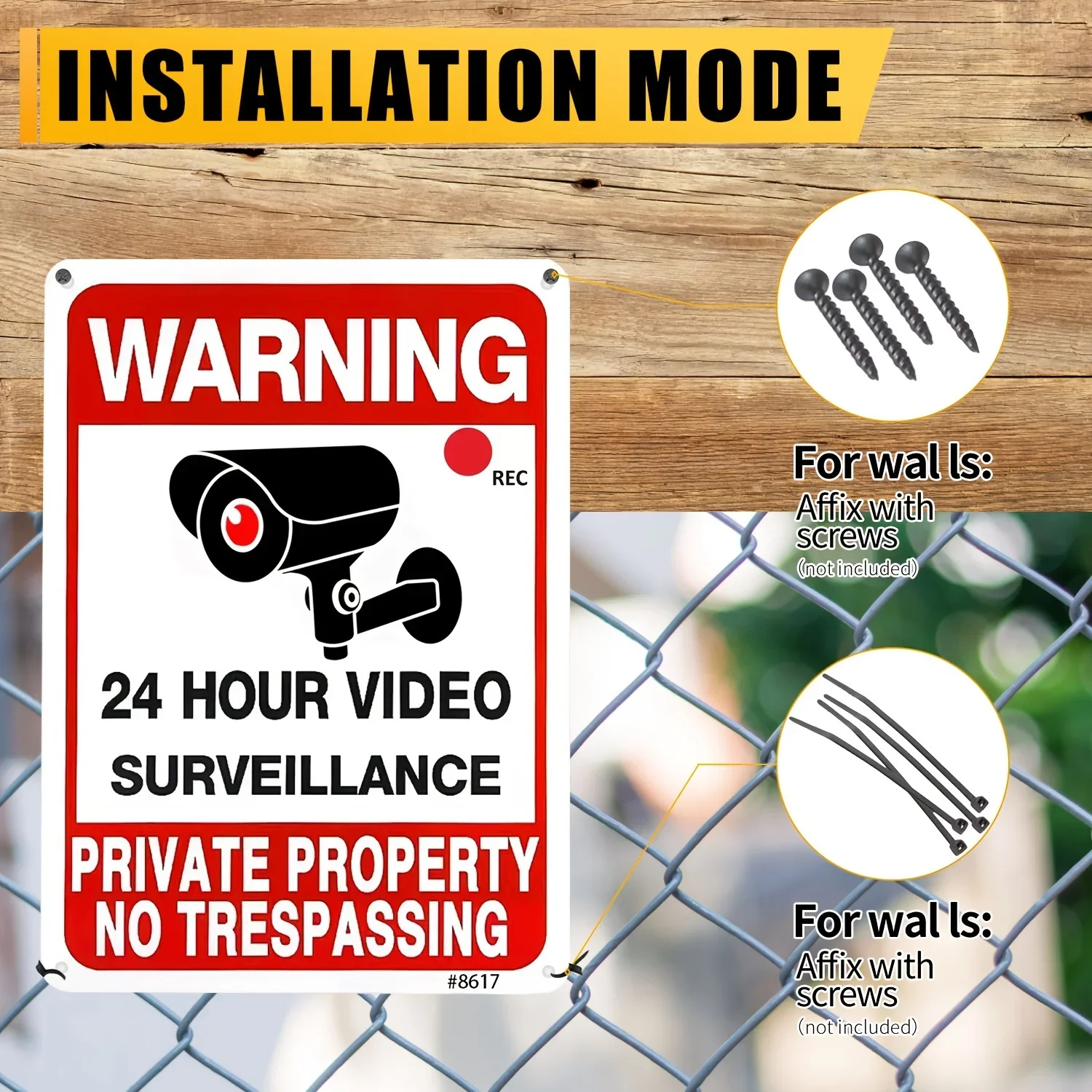야외 비디오 감시 경고 표시 자가 접착식 보안 카메라  - Home Yard Security 리뷰 및 가격