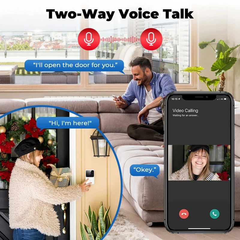 스마트 홈 WiFi 비디오 초인종 무선 전화 양방향 인 - Home Security Monitoring Service 리뷰 및 가격