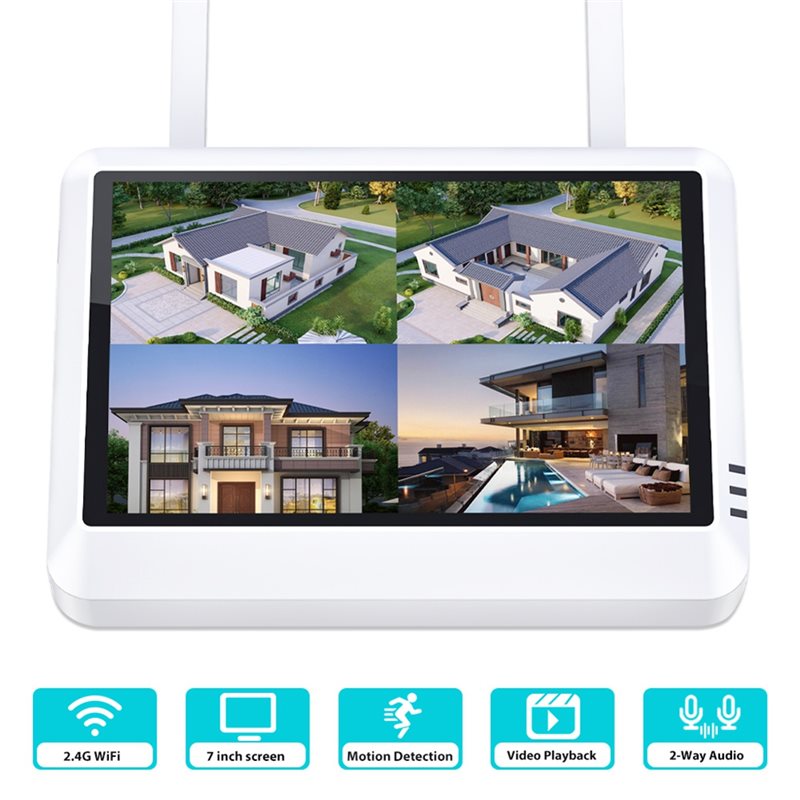 B44C 무선 8CH 7인치 LCD 모니터 WIFI 홈 - Home Security Video Recording Systems 리뷰 및 가격
