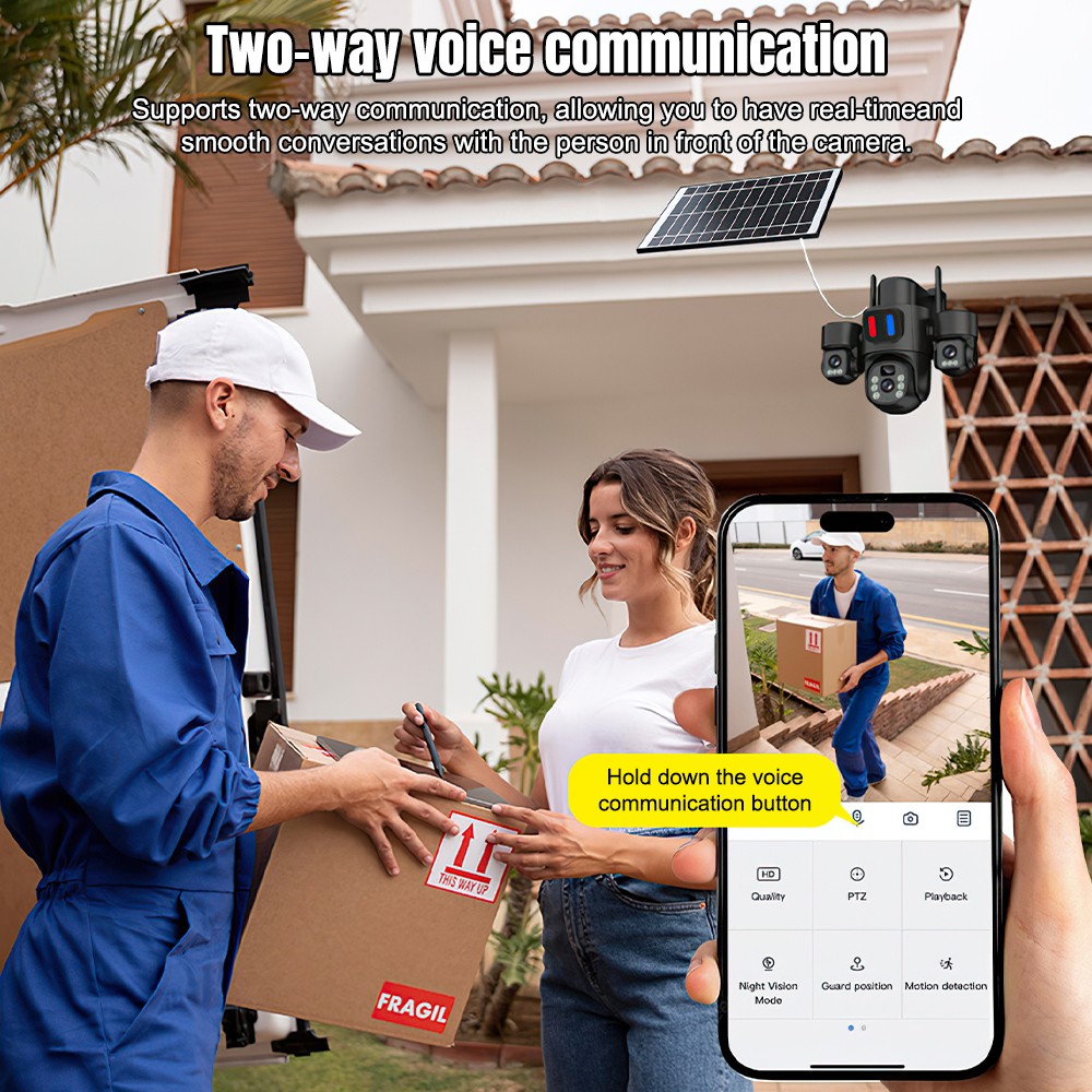 태양광 WiFi PTZ 카메라 야외용 트리플 렌즈 3화 - Home Security Monitoring Service 리뷰 및 가격