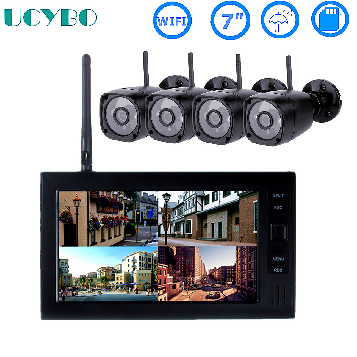 LCD CCTV 보안 시스템 와이파이 무선 카메라 비디 - Home Security Video Recording Systems 리뷰 및 가격