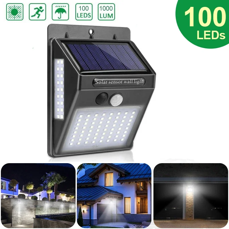 야외 태양광 100 LED PIR 모션 센서 벽등 방수 - Home Yard Security 리뷰 및 가격