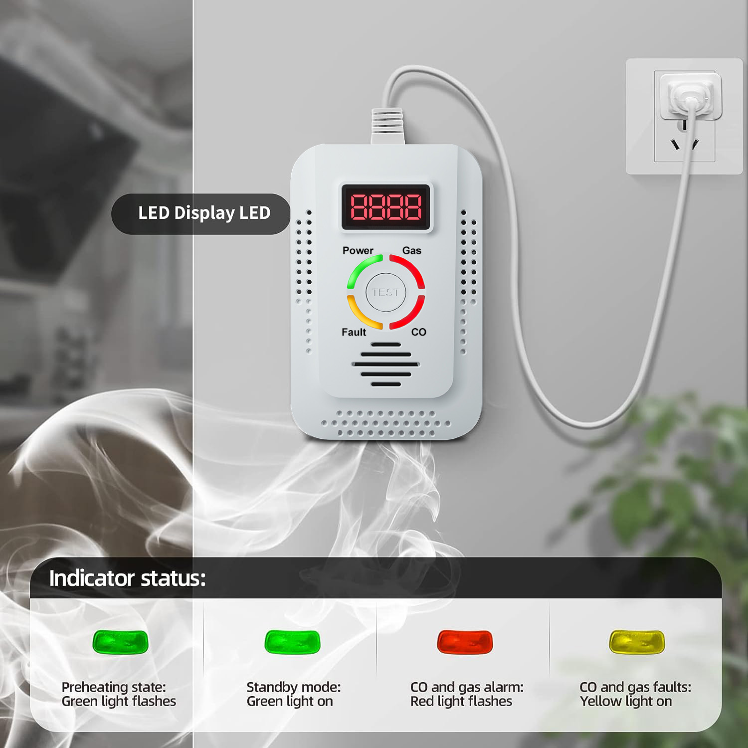 천연 가스 감지기 2in1 및 일산화탄소 CO 감지기, - Home Security Items 리뷰 및 가격