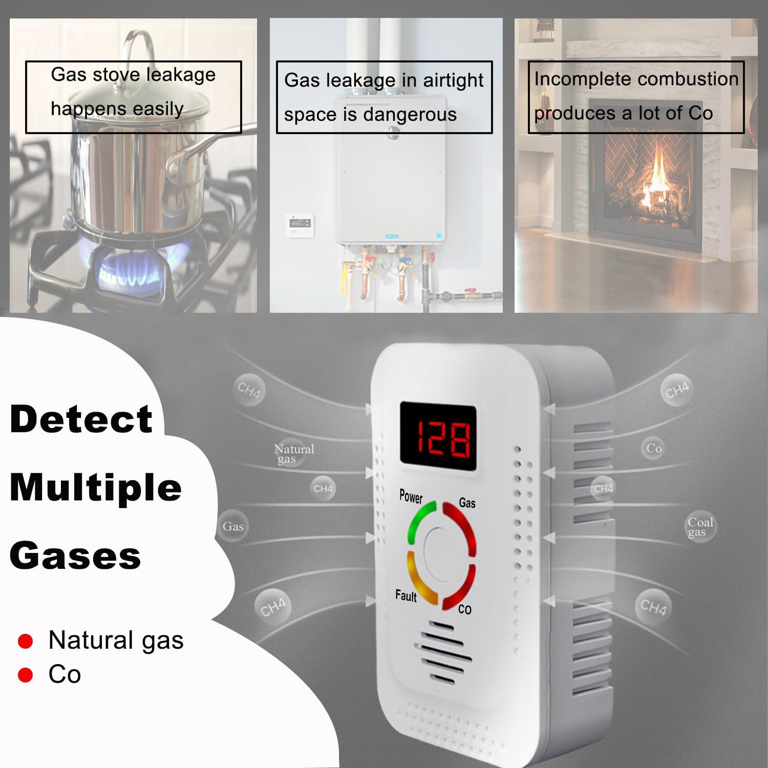 천연 가스 감지기 2in1 및 일산화탄소 CO 감지기, - Home Security Items 리뷰 및 가격