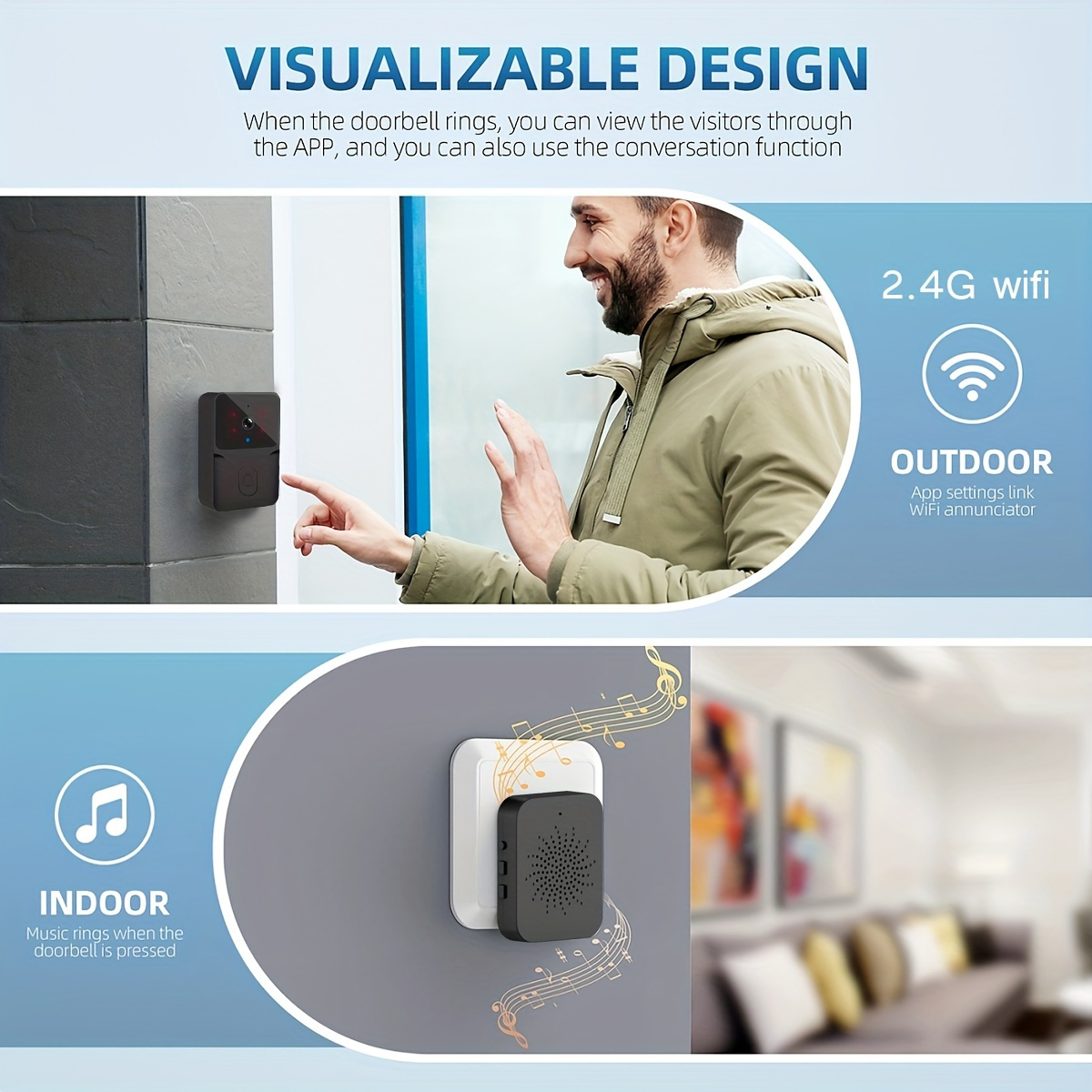 Tuya 무선 스마트 비디오 초인종, 2.4G WiFi - Home Security Monitoring Service 리뷰 및 가격